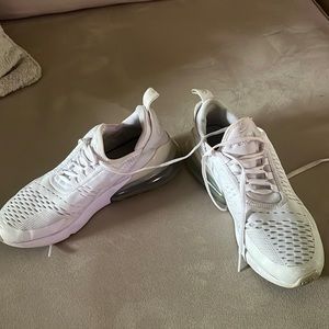 All white Nike air maxes